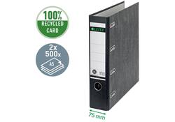 Ordner Leitz 1092 giro-bank met dubbele mechaniek 75mm karton A4 zwart