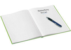 Notitieboek Leitz WOW A5 160blz 90gr lijn groen
