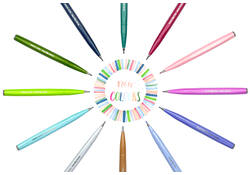 Brushpen Pentel Sign SES15C pastel assorti doos à 12 stuks