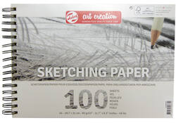 Schetspapier Talens Art Creation 100 witte vellen 90gr 297x210mm grijs