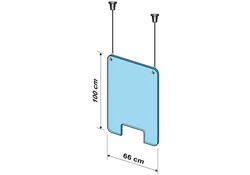 Hygiënescherm Exacompta hangend met opening 100x66cm transparant