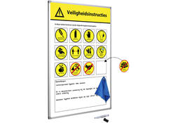 Veiligheidsbord Corona met wisselbare iconen Nederlandstalig 30x45cm