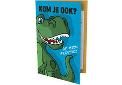 Uitnodiging Dinosaurus 13.5x9cm