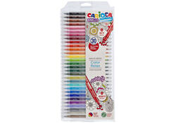 Viltstift Carioca Birello dubbelpunters assorti set à 30 stuks