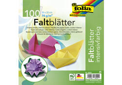 Origami papier Folia 70gr 20x20cm 100 vel assorti kleuren