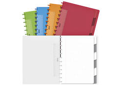Schrift Adoc A4 ruit 4x8mm 144 pagina's 90gr met 6 tabbladen assorti