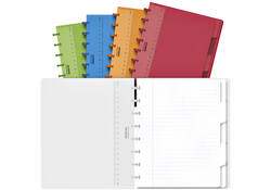 Schrift Adoc A5 ruit 4x8mm 144 pagina's 90gr met 5 tabbladen assorti