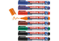 Viltstift edding 360 whiteboard rond 1.5-3mm assorti set à 8 stuks