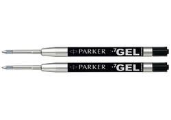 Gelschrijvervulling Parker Quink medium zwart blister à 2 stuks