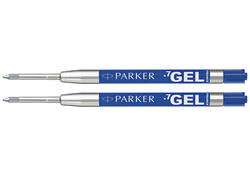 Gelschrijvervulling Parker Quink medium blauw blister à 2 stuks