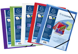 Elastomap Exacompta Kreacover A4 3 kleppen PP assorti