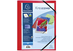 Elastomap Exacompta Kreacover A4 3 kleppen PP assorti