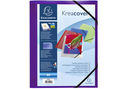 Elastomap Exacompta Kreacover A4 3 kleppen PP assorti