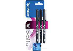 Rollerpen PILOT V-Ball 05 fijn zwart blister à 3 stuks