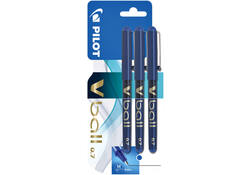Rollerpen PILOT V-Ball 07 medium blauw blister à 3 stuks