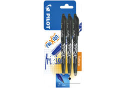Rollerpen PILOT friXion medium zwart blister à 3 stuks