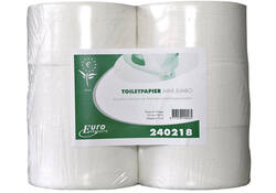 Toiletpapier Euro Products Q5 mini jumbo 2l recycled 180m wit 240218