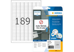 Etiket HERMA 10001 A4 25.4x10mm verwijderbaar wit