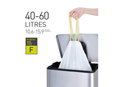 Afvalzak EKO MDPE type F met trekband 64x75cm 40-60L wit