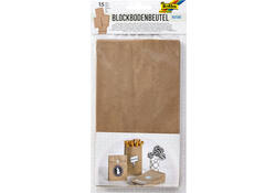 Blokbodemzak Folia 12x6x21cm foodsafe kraft set à 15 stuks