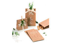 Blokbodemzak Folia 12x6x21cm foodsafe kraft set à 15 stuks