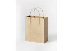 Tas met handvat Folia kraftpapier 125gr 18x21x8cm 20 stuks naturel