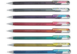 Gelschrijver Pentel K110 Dual medium metallic assorti 8 kleuren