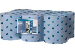 Poetspapier Tork Wiping Plus M2 Centerfeed 2-laags 157m blauw 128207