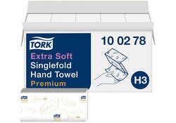Handdoek Tork H3 Premium singlefold 2-laags 226x230mm 15x200 vel wit 100278