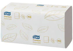 Handdoek Tork H3 Premium singlefold 2-laags 226x230mm 15x200 vel wit 100278