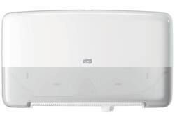 Toiletpapierdispenser Tork Twin Mini T2 Elevation wit 555500