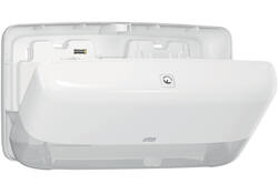 Toiletpapierdispenser Tork Twin Mini T2 Elevation wit 555500