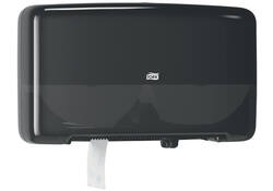Toiletpapierdispenser Tork Twin Mini T2 Elevation zwart 555508