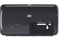 Toiletpapierdispenser Tork T4 Elevation duo zwart 557008