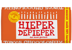 Chocolade Tony's Chocolonely melk karamel zeezout hieper de pieper reep 180gr