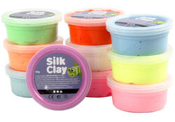 Klei Silk Clay basic-2 10 x 40gr 10 neon kleuren