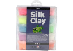 Klei Silk Clay basic-2 10 x 40gr 10 neon kleuren