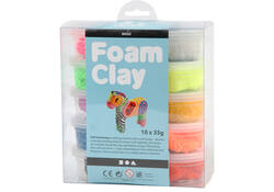 Klei Foam Clay basic 10 x 35gr 10 kleuren