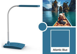 Bureaulamp MAUL Pearly LED voet dimbaar colour vario atlantic blue