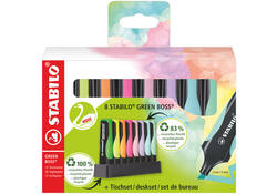 Markeerstift STABILO GREEN BOSS 6070/8 pastel assorti deskset à 8 stuks
