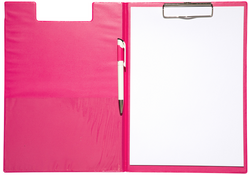 Klembordmap MAUL A4 staand met penlus PVC neon roze