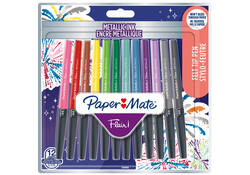 Fineliner Paper Mate Flair Metallic 12 stuks assorti
