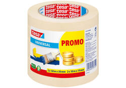Afplaktape tesa® Economy 2x 50mx30mm, 2x 50mx19mm promopack