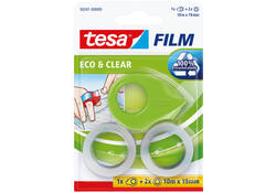 Plakbandhouder tesafilm® ecoLogo® mini incl, plakband eco + clear 10mx19mm lichtgroen