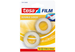 Tape tesafilm® dubbelzijdig 7.5mx12mm transparant 2 rollen