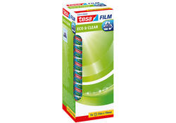 Plakband tesafilm® eco & clear 33mx19mm transparant 8 rollen