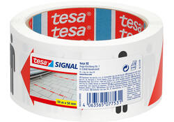 Vloermarkeringstape tesa® houd afstand 50mx50mm rood-wit
