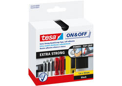 Klittenband tesa® On & Off 1mx50mm zelfklevend zwart