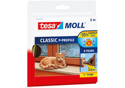 Tochtstrip Tesamoll® P-profiel rubber 6mx9mm bruin