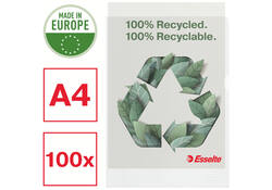 Insteekmap L-model Esselte A4 100% gerecycled 0.10mm transparant 100 stuks